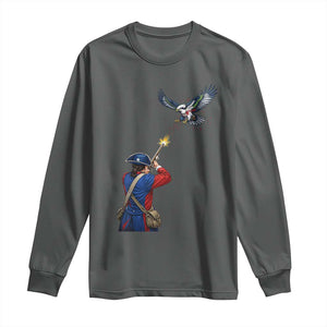 Funny Minutemen Shooting Blue and Green Hawk Football Rivalry Long Sleeve Shirt TS11 Dark Heather Print Your Wear