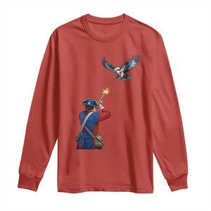 Funny Minutemen Shooting Blue and Green Hawk Football Rivalry Long Sleeve Shirt TS11 Red Print Your Wear