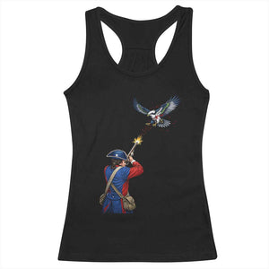 Funny Minutemen Shooting Blue and Green Hawk Football Rivalry Racerback Tank Top TS11 Black Print Your Wear
