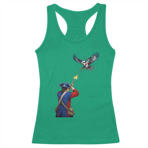 Funny Minutemen Shooting Blue and Green Hawk Football Rivalry Racerback Tank Top TS11 Irish Green Print Your Wear
