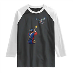 Funny Minutemen Shooting Blue and Green Hawk Football Rivalry Raglan Shirt TS11 Black White Print Your Wear