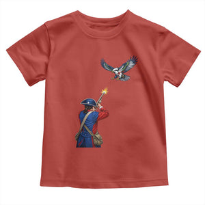 Funny Minutemen Shooting Blue and Green Hawk Football Rivalry Toddler T Shirt TS11 Red Print Your Wear