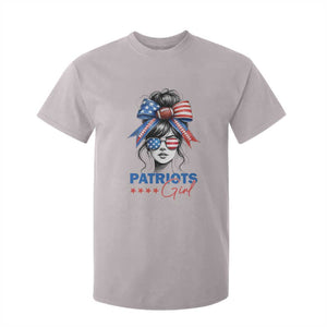 Patriots Girl T Shirt For Kid Funny Sport Fan New England Game Day Messy Bun TS11 Ice Gray Print Your Wear