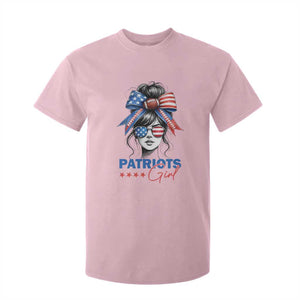 Patriots Girl T Shirt For Kid Funny Sport Fan New England Game Day Messy Bun TS11 Light Pink Print Your Wear