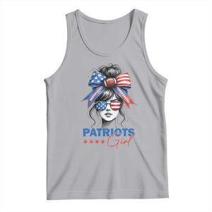Patriots Girl Tank Top Funny Sport Fan New England Game Day Messy Bun TS11 Athletic Heather Print Your Wear