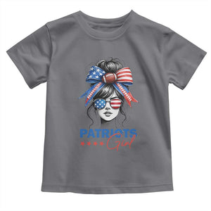 Patriots Girl Toddler T Shirt Funny Sport Fan New England Game Day Messy Bun TS11 Charcoal Print Your Wear