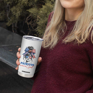 Patriots Girl Tumbler Cup Funny Sport Fan New England Game Day Messy Bun TS11 Print Your Wear