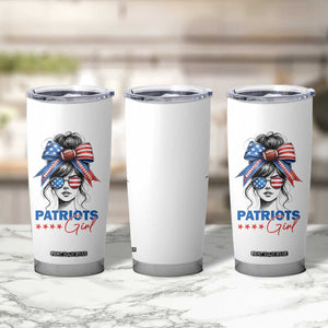 Patriots Girl Tumbler Cup Funny Sport Fan New England Game Day Messy Bun TS11 Print Your Wear