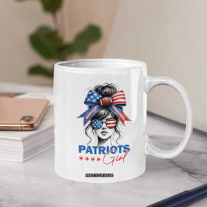 Patriots Girl Coffee Mug Funny Sport Fan New England Game Day Messy Bun TS11 Print Your Wear