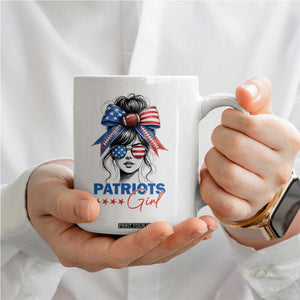 Patriots Girl Coffee Mug Funny Sport Fan New England Game Day Messy Bun TS11 Print Your Wear
