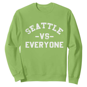 Seattle Vs Everyone Sweatshirt Vintage Distressed Jersey Football Game Day TS11 Lime Print Your Wear