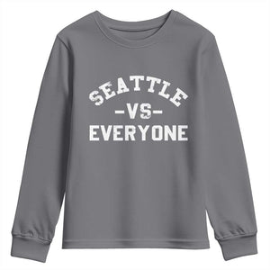 Seattle Vs Everyone Youth Sweatshirt Vintage Distressed Jersey Football Game Day TS11 Charcoal Print Your Wear