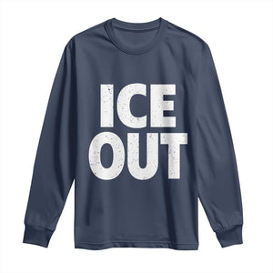 Ice Out Long Sleeve Shirt Abolish Ice Protest Statement TS11 Navy Print Your Wear
