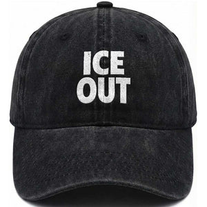 Ice Out Washed Cotton Baseball Cap Abolish Ice Protest Statement TS11 Print Your Wear