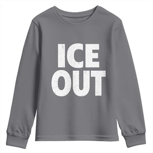 Ice Out Youth Sweatshirt Abolish Ice Protest Statement TS11 Charcoal Print Your Wear