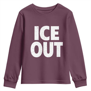 Ice Out Youth Sweatshirt Abolish Ice Protest Statement TS11 Maroon Print Your Wear