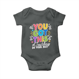 Funny Test Day You Got This Do Your Best Baby Onesie Colorful Flowers TS11 Dark Heather Print Your Wear