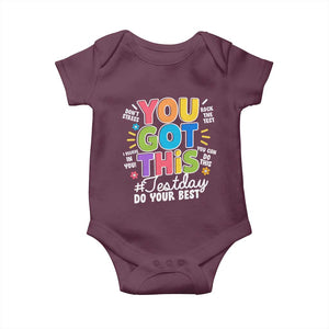 Funny Test Day You Got This Do Your Best Baby Onesie Colorful Flowers TS11 Maroon Print Your Wear