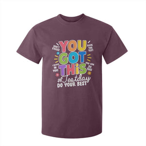 Funny Test Day You Got This Do Your Best T Shirt For Kid Colorful Flowers TS11 Maroon Print Your Wear