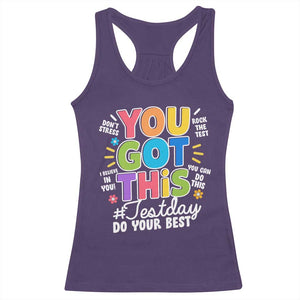 Funny Test Day You Got This Do Your Best Racerback Tank Top Colorful Flowers TS11 Purple Print Your Wear