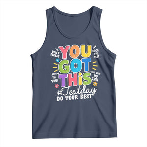 Funny Test Day You Got This Do Your Best Tank Top Colorful Flowers TS11 Navy Print Your Wear