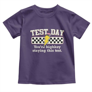 Funny Test Day You're Highkey Staying This Test Toddler T Shirt Teacher Pencil Lightning Bolt TS11 Purple Print Your Wear