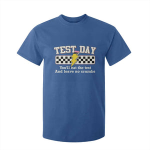 Funny Test Day You'll Eat The Test And Leave No Crumbs T Shirt For Kid Teacher Pencil Lightning Bolt TS11 Royal Blue Print Your Wear