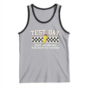 Funny Test Day You'll Eat The Test And Leave No Crumbs Tank Top Teacher Pencil Lightning Bolt TS11 Athletic Heather Black Print Your Wear