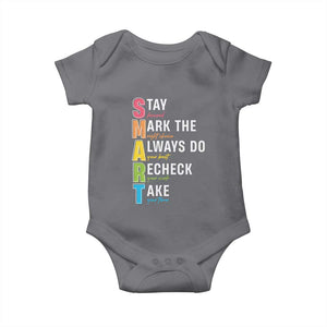 SMART Stay Focused Mark The Right Choice Baby Onesie Test Day Teacher TS11 Charcoal Print Your Wear
