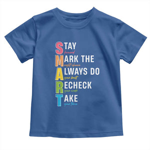 SMART Stay Focused Mark The Right Choice Toddler T Shirt Test Day Teacher TS11 Royal Blue Print Your Wear