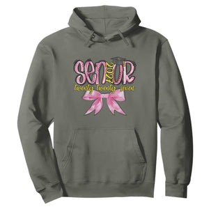 Funny Senior EST 2027 Graduation Hoodie Twenty Twenty Seven Pink Bow TS11 Military Green Print Your Wear