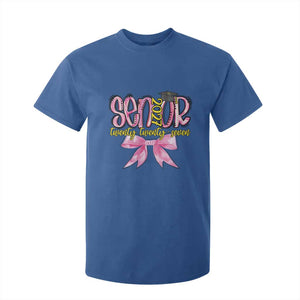 Funny Senior EST 2027 Graduation T Shirt For Kid Twenty Twenty Seven Pink Bow TS11 Royal Blue Print Your Wear