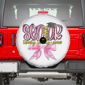 Funny Senior EST 2027 Graduation Spare Tire Cover Twenty Twenty Seven Pink Bow TS11 With Hole Print Your Wear