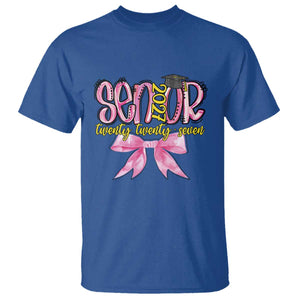 Funny Senior EST 2027 Graduation T Shirt Twenty Twenty Seven Pink Bow TS11 Royal Blue Print Your Wear