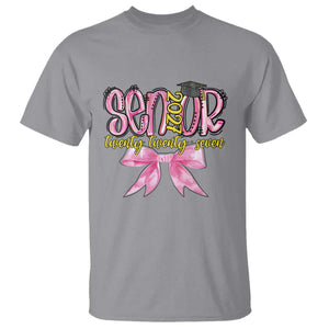 Funny Senior EST 2027 Graduation T Shirt Twenty Twenty Seven Pink Bow TS11 Sport Gray Print Your Wear