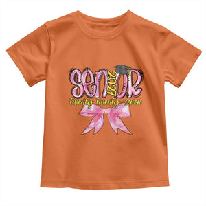 Funny Senior EST 2027 Graduation Toddler T Shirt Twenty Twenty Seven Pink Bow TS11 Orange Print Your Wear