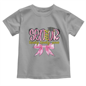 Funny Senior EST 2027 Graduation Toddler T Shirt Twenty Twenty Seven Pink Bow TS11 Sport Gray Print Your Wear