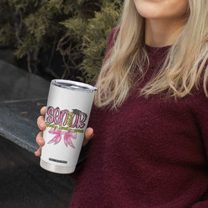 Funny Senior EST 2027 Graduation Tumbler Cup Twenty Twenty Seven Pink Bow