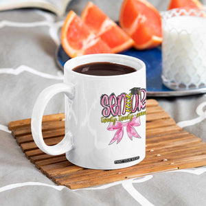 Funny Senior EST 2027 Graduation Coffee Mug Twenty Twenty Seven Pink Bow