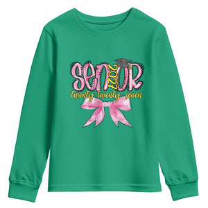 Funny Senior EST 2027 Graduation Youth Sweatshirt Twenty Twenty Seven Pink Bow TS11 Irish Green Print Your Wear