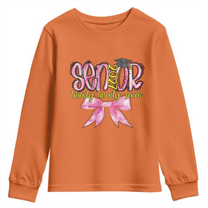 Funny Senior EST 2027 Graduation Youth Sweatshirt Twenty Twenty Seven Pink Bow TS11 Orange Print Your Wear