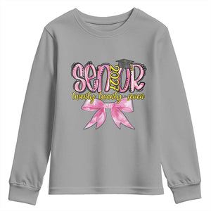Funny Senior EST 2027 Graduation Youth Sweatshirt Twenty Twenty Seven Pink Bow TS11 Sport Gray Print Your Wear