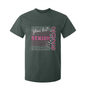 Personalized Senior 2026 T Shirt For Kid Custom Text Class Of 2026 Graduation Glitter Print TS11 Dark Forest Green Print Your Wear