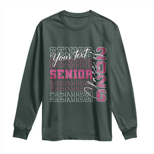 Personalized Senior 2026 Long Sleeve Shirt Custom Text Class Of 2026 Graduation Glitter Print TS11 Dark Forest Green Print Your Wear