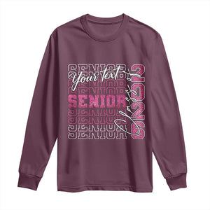 Personalized Senior 2026 Long Sleeve Shirt Custom Text Class Of 2026 Graduation Glitter Print TS11 Maroon Print Your Wear