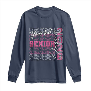 Personalized Senior 2026 Long Sleeve Shirt Custom Text Class Of 2026 Graduation Glitter Print TS11 Navy Print Your Wear