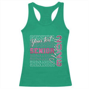 Personalized Senior 2026 Racerback Tank Top Custom Text Class Of 2026 Graduation Glitter Print TS11 Irish Green Print Your Wear