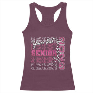 Personalized Senior 2026 Racerback Tank Top Custom Text Class Of 2026 Graduation Glitter Print TS11 Maroon Print Your Wear