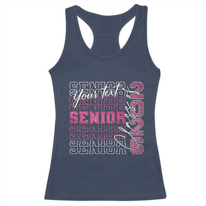 Personalized Senior 2026 Racerback Tank Top Custom Text Class Of 2026 Graduation Glitter Print TS11 Navy Print Your Wear