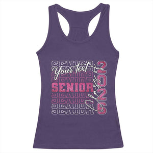 Personalized Senior 2026 Racerback Tank Top Custom Text Class Of 2026 Graduation Glitter Print TS11 Purple Print Your Wear